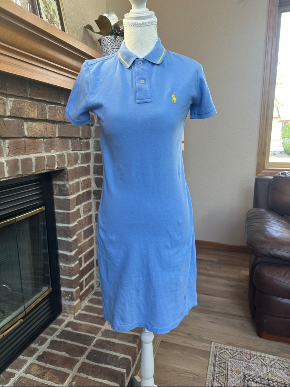 Ralph Lauren Sport Light Blue Polo Preppy Casual Shirtdress Dress Size XS